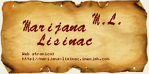 Marijana Lisinac vizit kartica